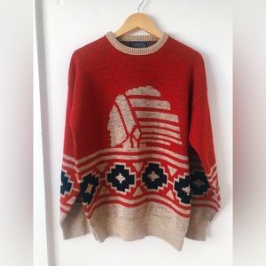 Vintage 70s 80s RARE Pendleton Wool Sweater with Western Motif